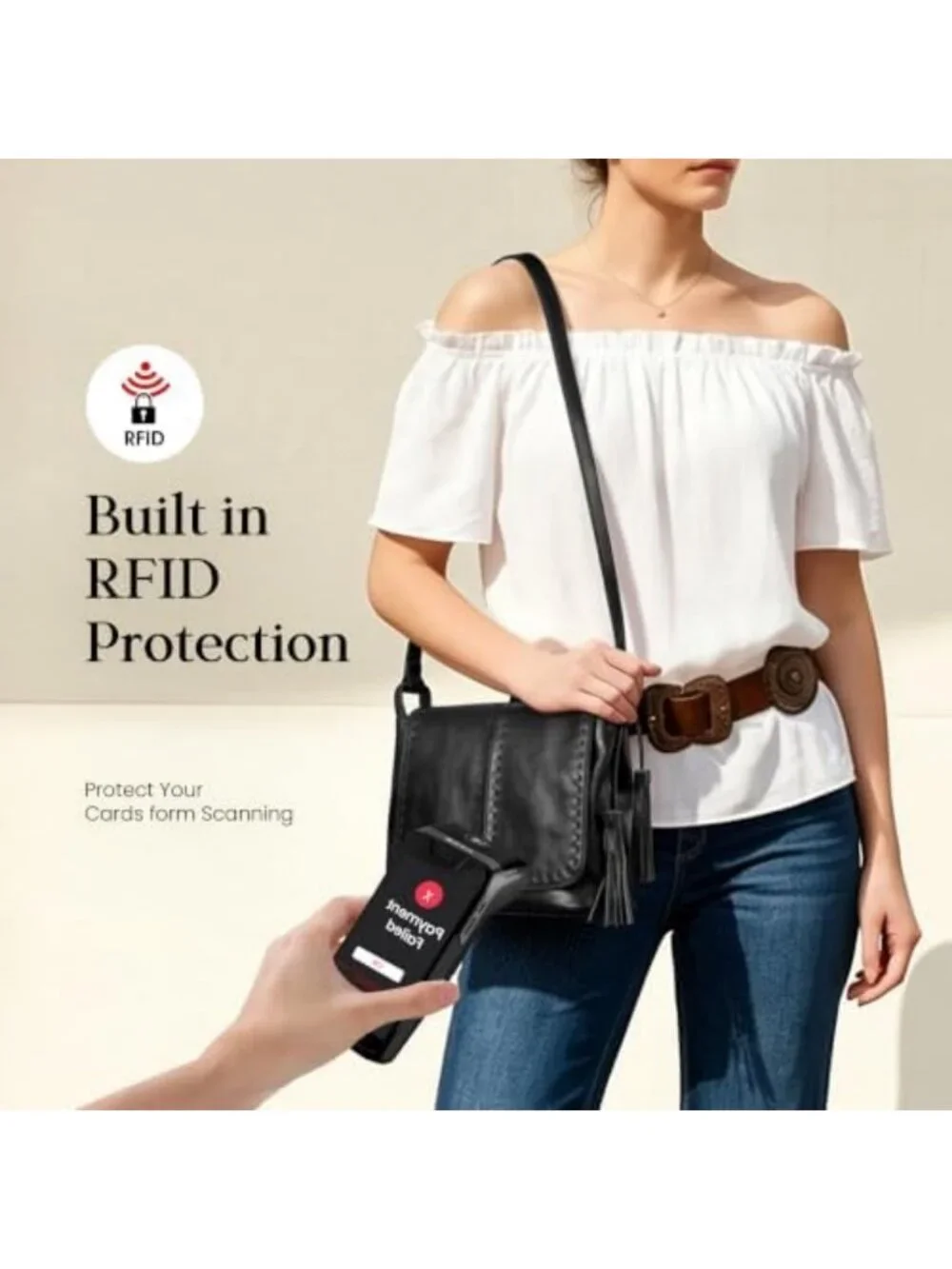 Vintage Leather Crossbody Bag for Women, Genuine Leather Purse, RFID